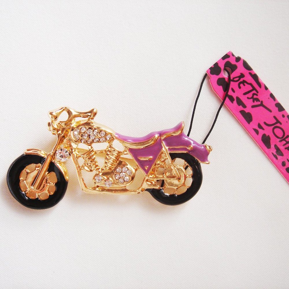 NWT BETSEY JOHNSON MOTORCYCLE BROOCH